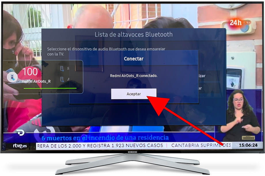 Bluetooth conectado Smarthub Samsung