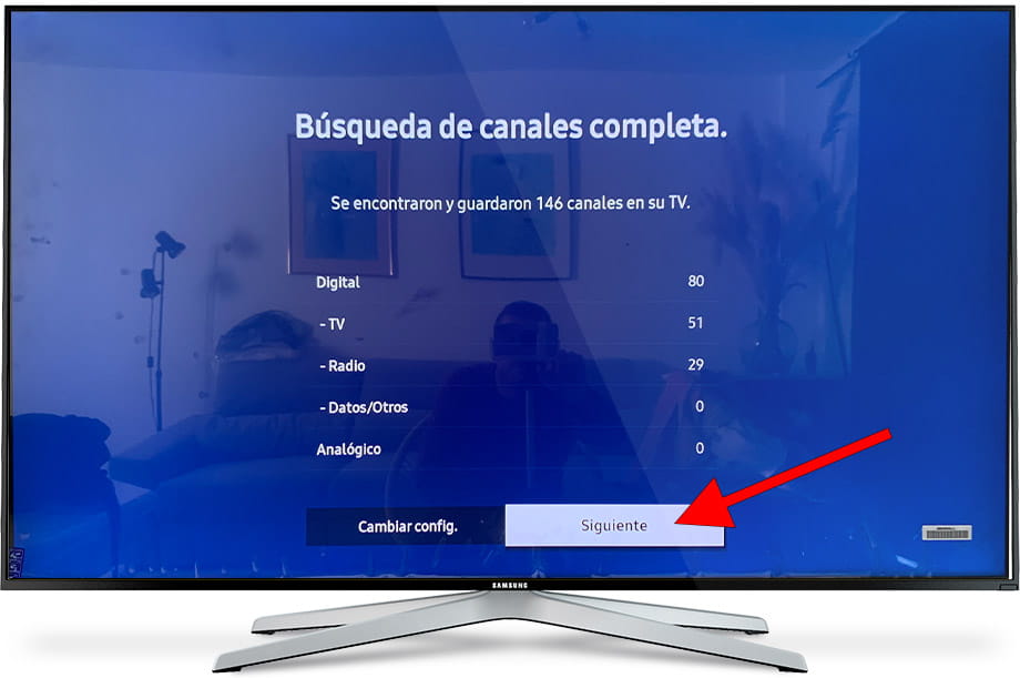 Búsqueda de canales completa Samsung TV