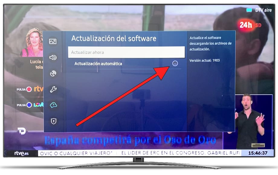 Actualización automática TV Samsung